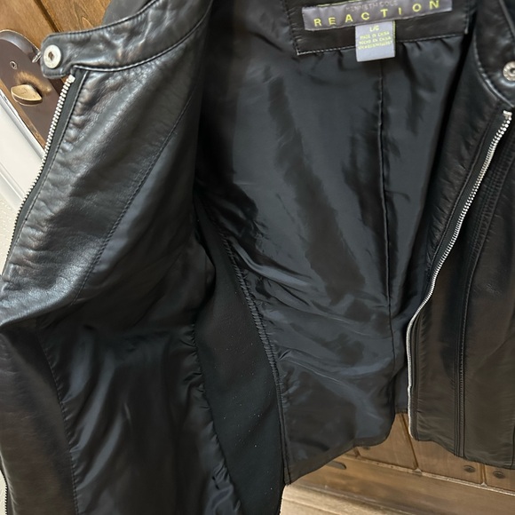 Kenneth Cole faux black Leather jacket. Gently used but in like new conditions. - Picture 3 of 6